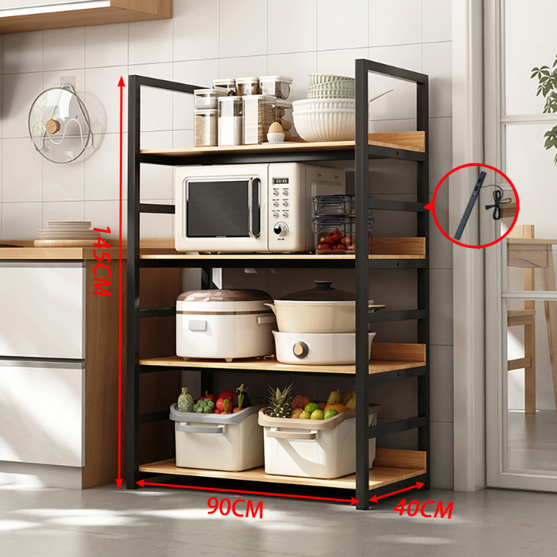 耐重木板置物層架｜三層/四層/五層  插座款