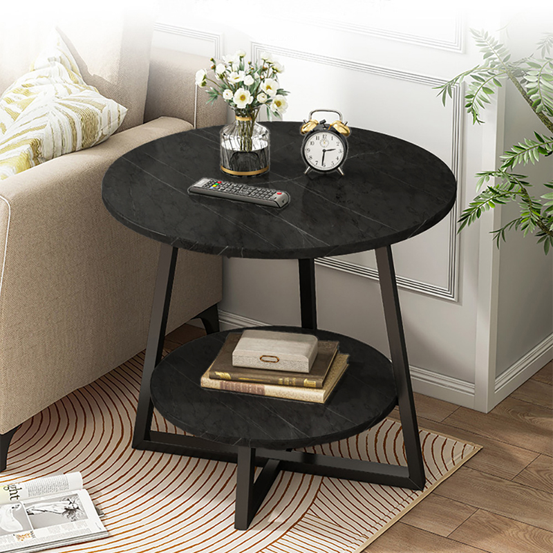 北歐風圓邊邊几桌｜雙層   