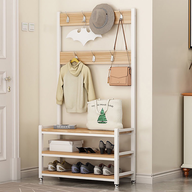 多功能落地式衣帽鞋架｜三層
