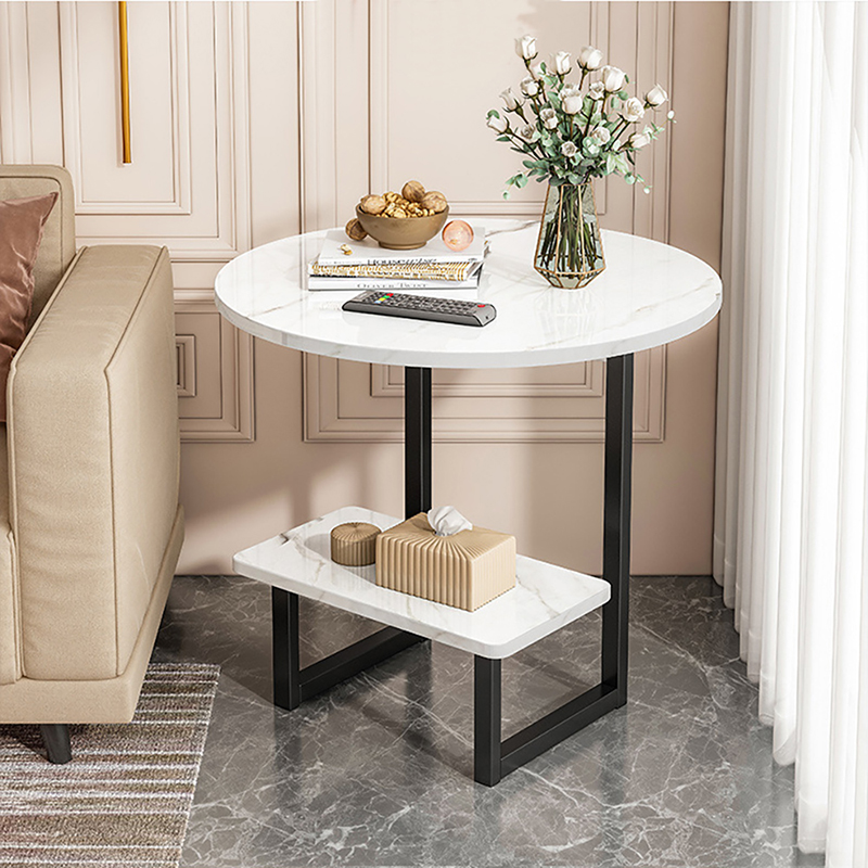 輕奢仿大理石紋邊几桌｜雙層     