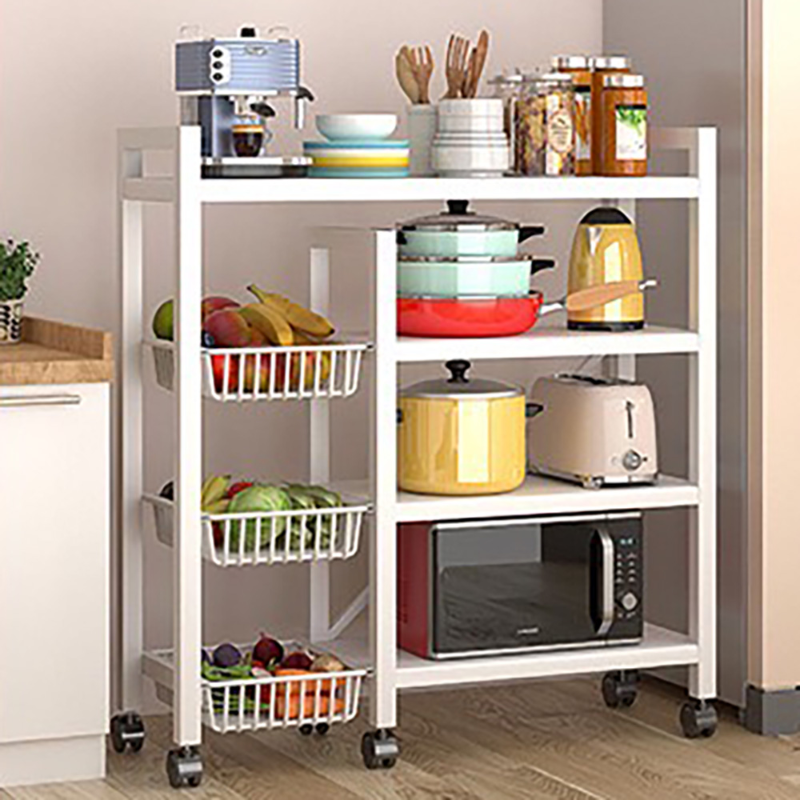 網籃落地式置物架｜四板三籃抽拉  4-racks