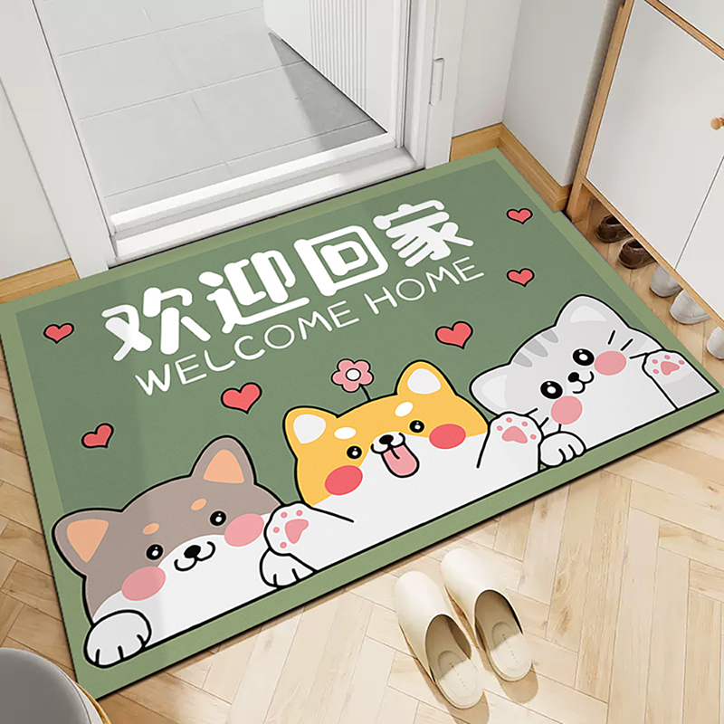 歡迎回家卡通地墊