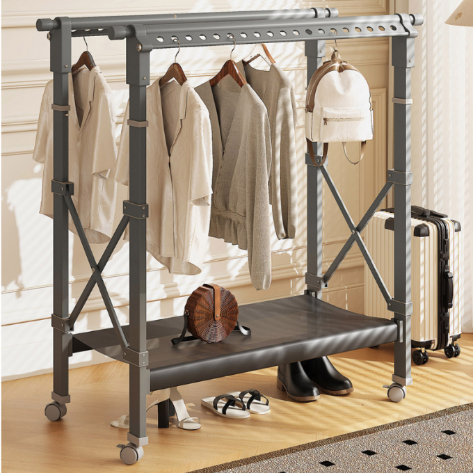 五段式摺疊伸縮曬衣架