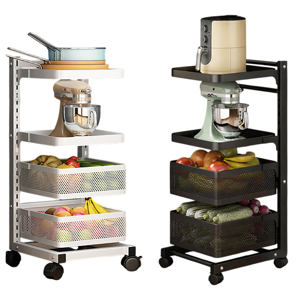 四層可調隙縫架｜兩板兩籃網附輪    2GAP