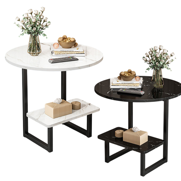 輕奢仿大理石紋邊几桌｜雙層     