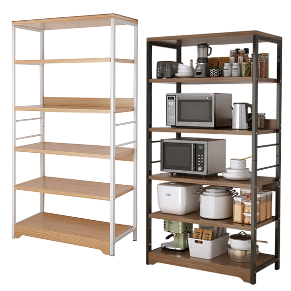 六層拉絲木板架層架 L121G