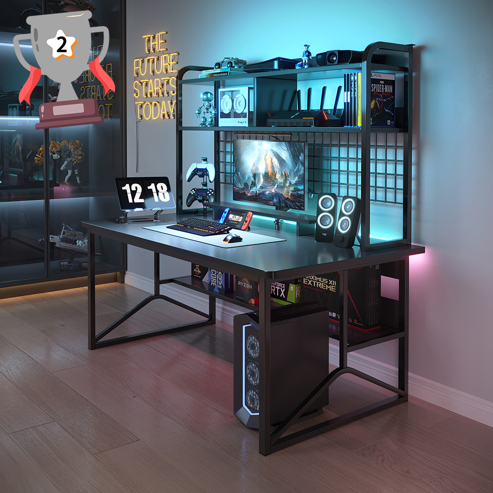 工業風雙層置物架電腦桌 A320